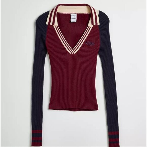 iets frans… Collared Ribbed preppy  Sweater size xl - Picture 3 of 7